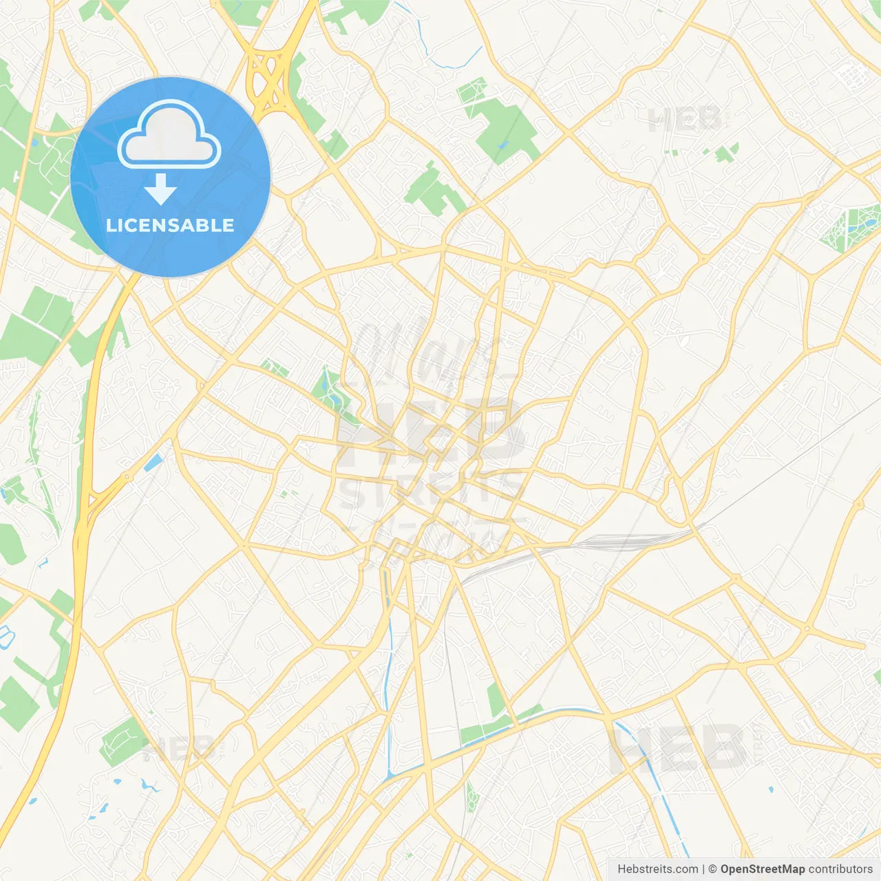 Tourcoing, France Vector Map - Classic Colors