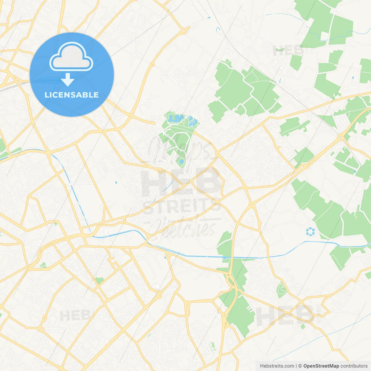 Wattrelos, France Vector Map - Classic Colors