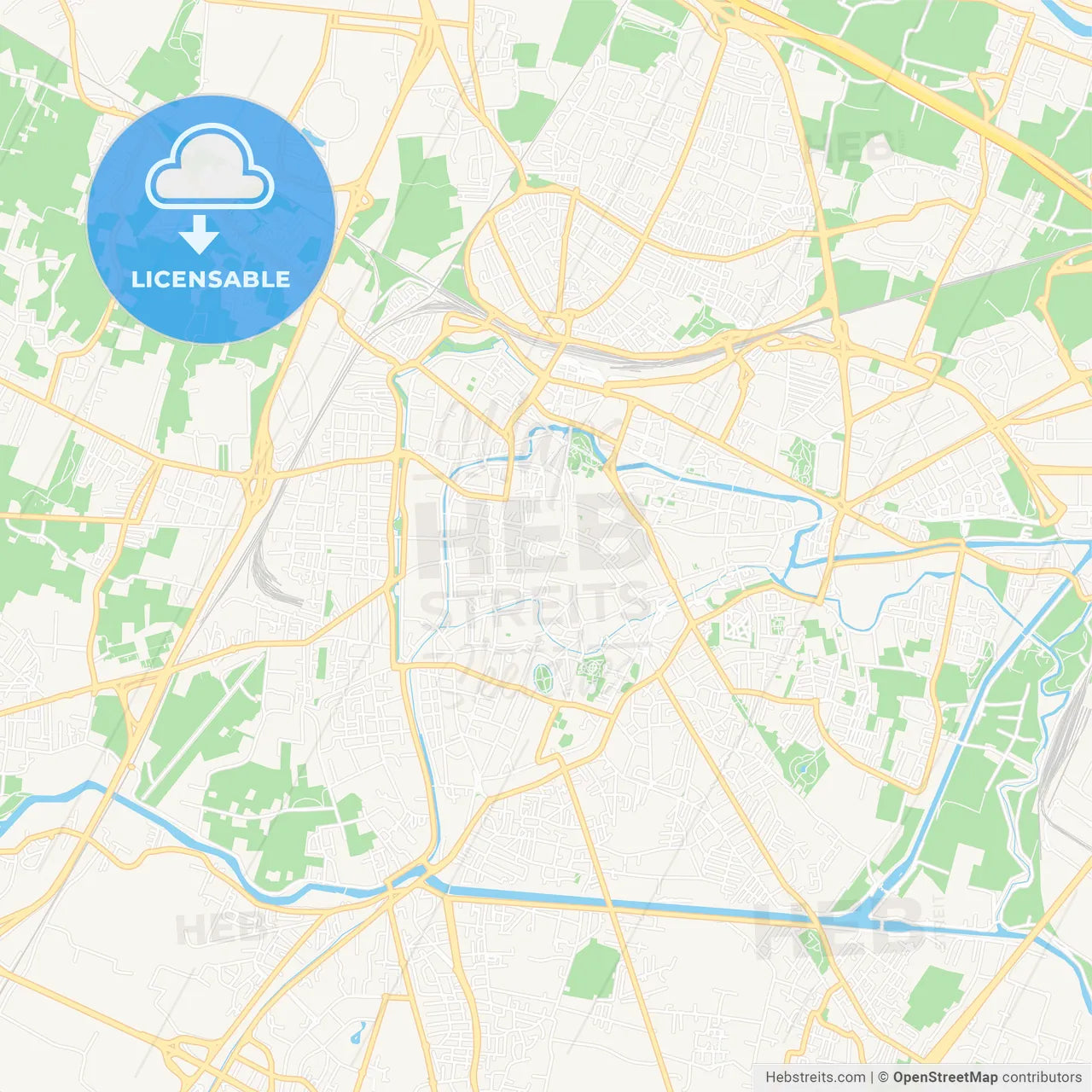 Padua, Italy Vector Map - Classic Colors