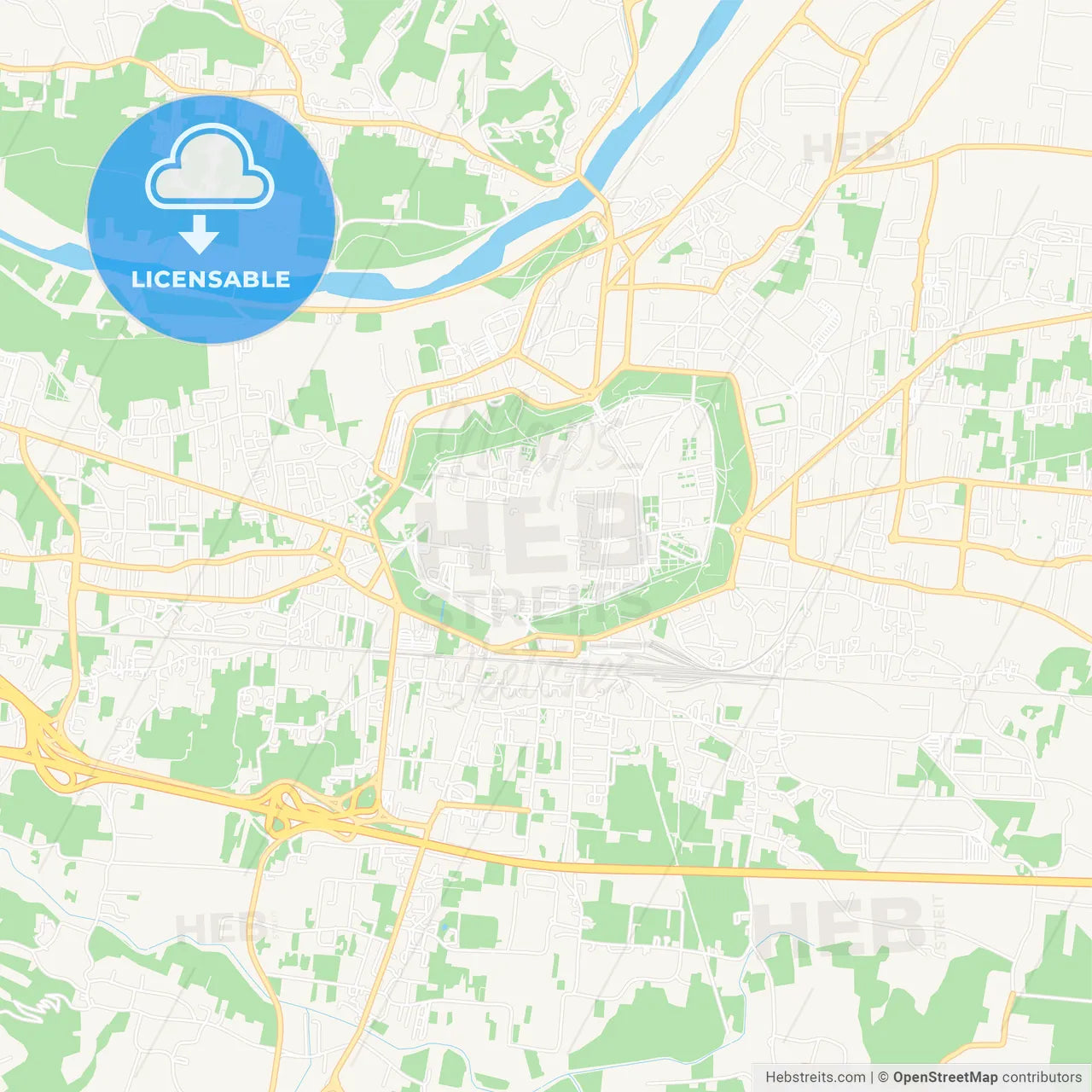 Lucca, Italy Vector Map - Classic Colors