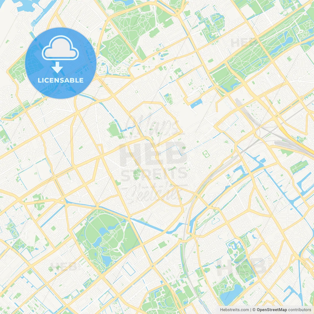 The Hague, Netherlands Vector Map - Classic Colors