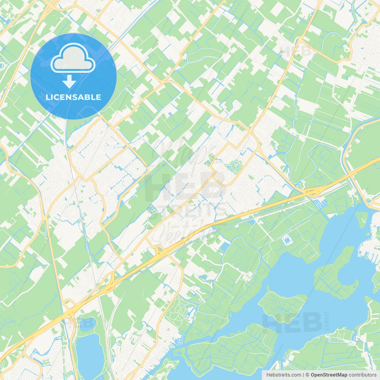 Teylingen, Netherlands Vector Map - Classic Colors