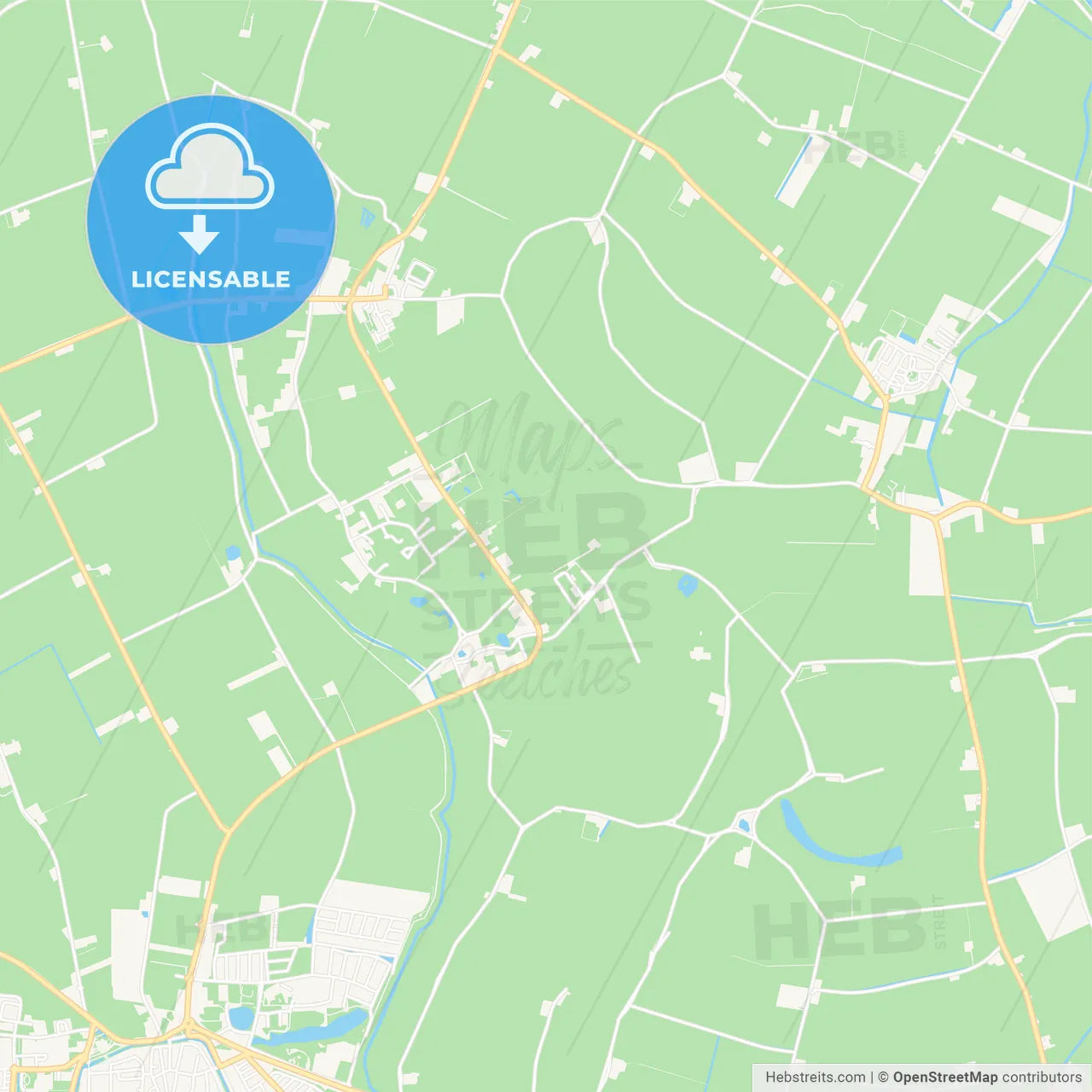 Schouwen-Duiveland, Netherlands Vector Map - Classic Colors