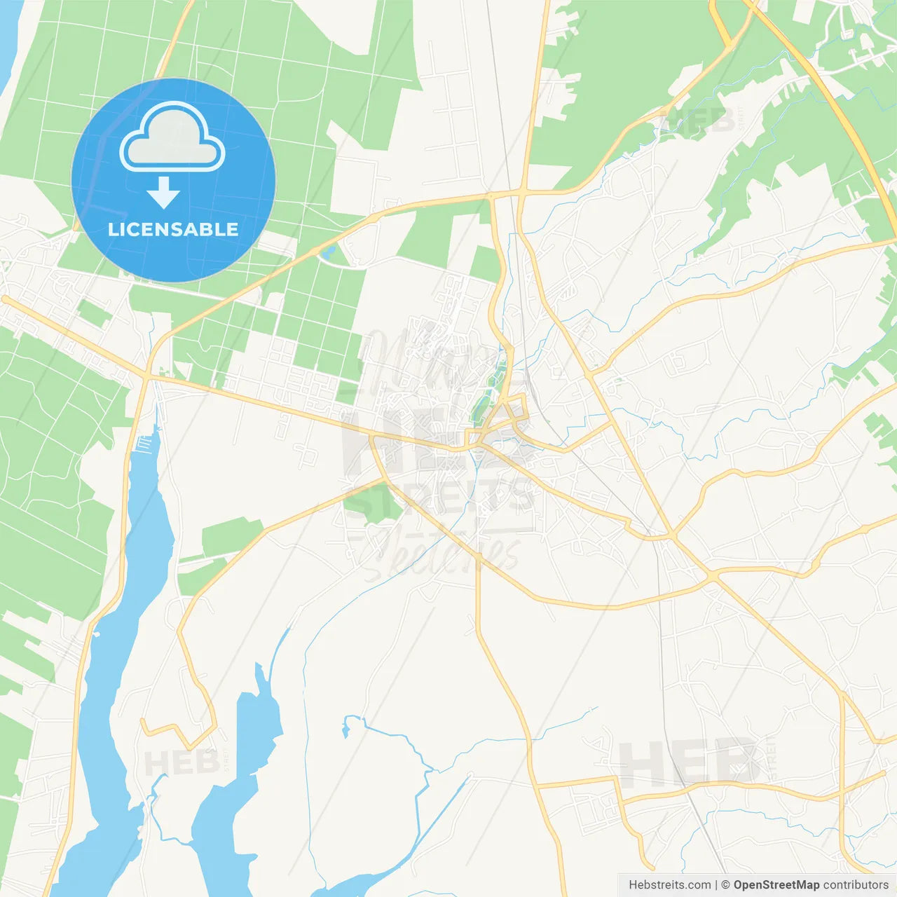 Ovar, Portugal Vector Map - Classic Colors