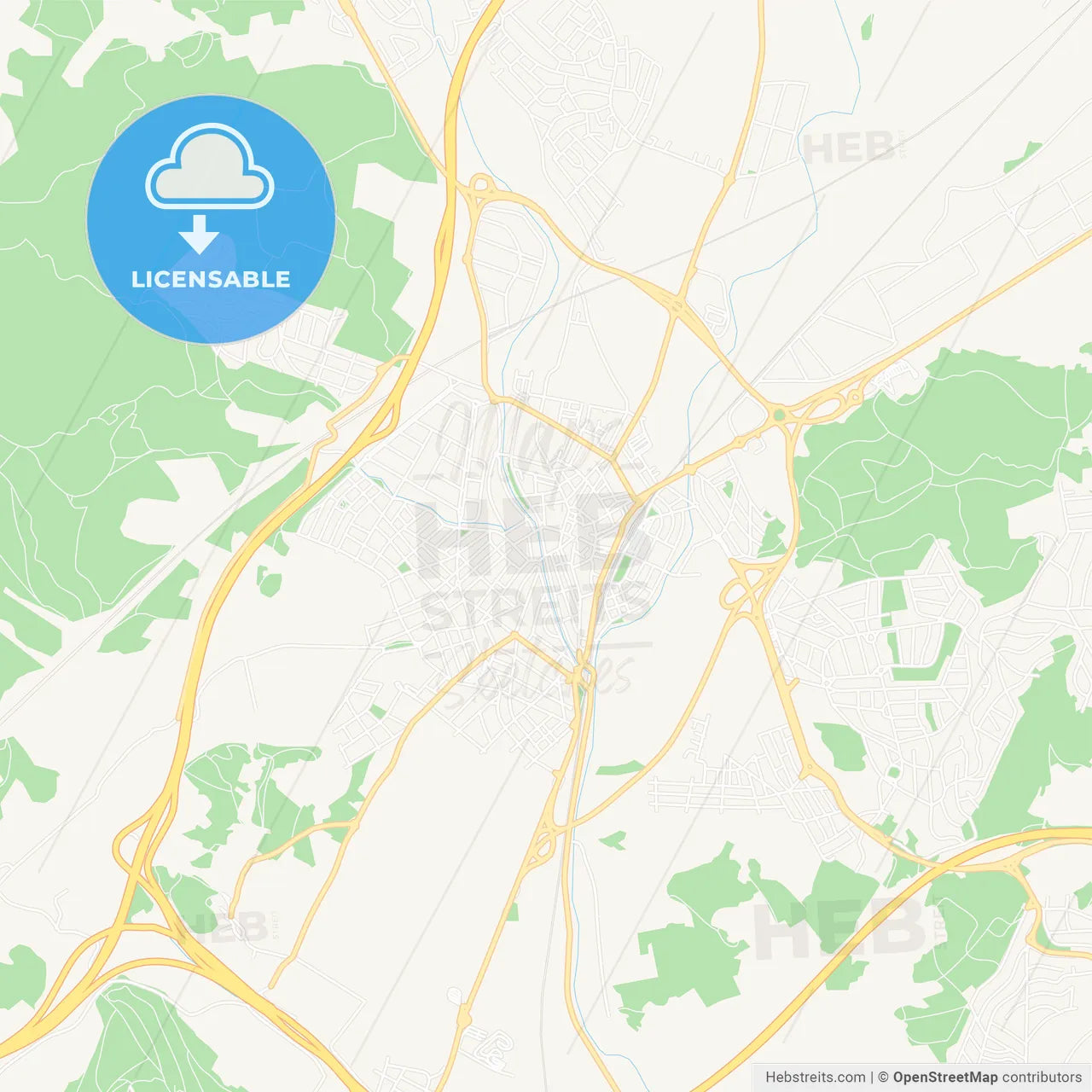 El Vendrell, Spain Vector Map - Classic Colors