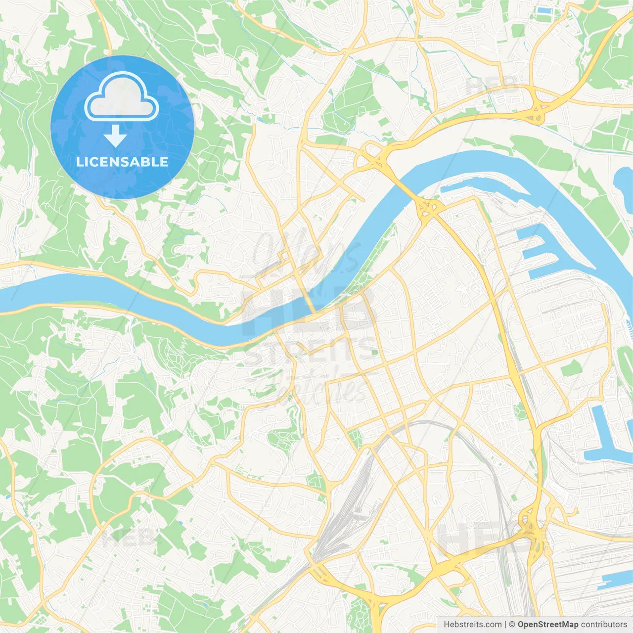 Linz, Austria Vector Map - Classic Colors