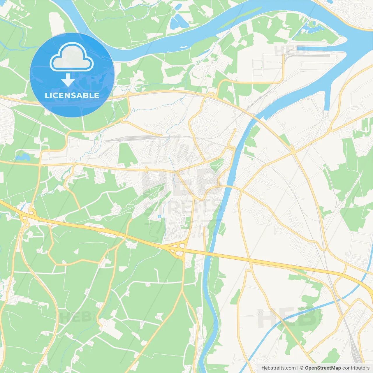 Enns, Austria Vector Map - Classic Colors