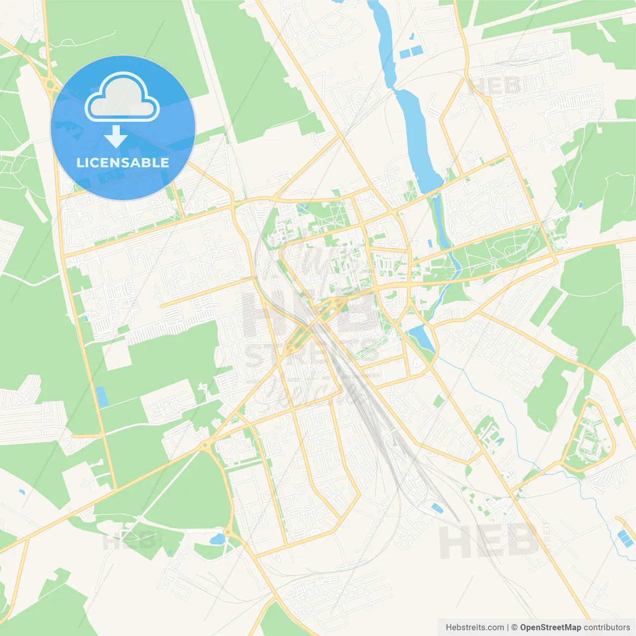 Lida, Belarus Vector Map - Classic Colors