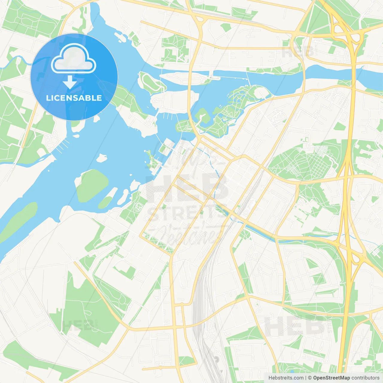 Oulu, Finland Vector Map - Classic Colors