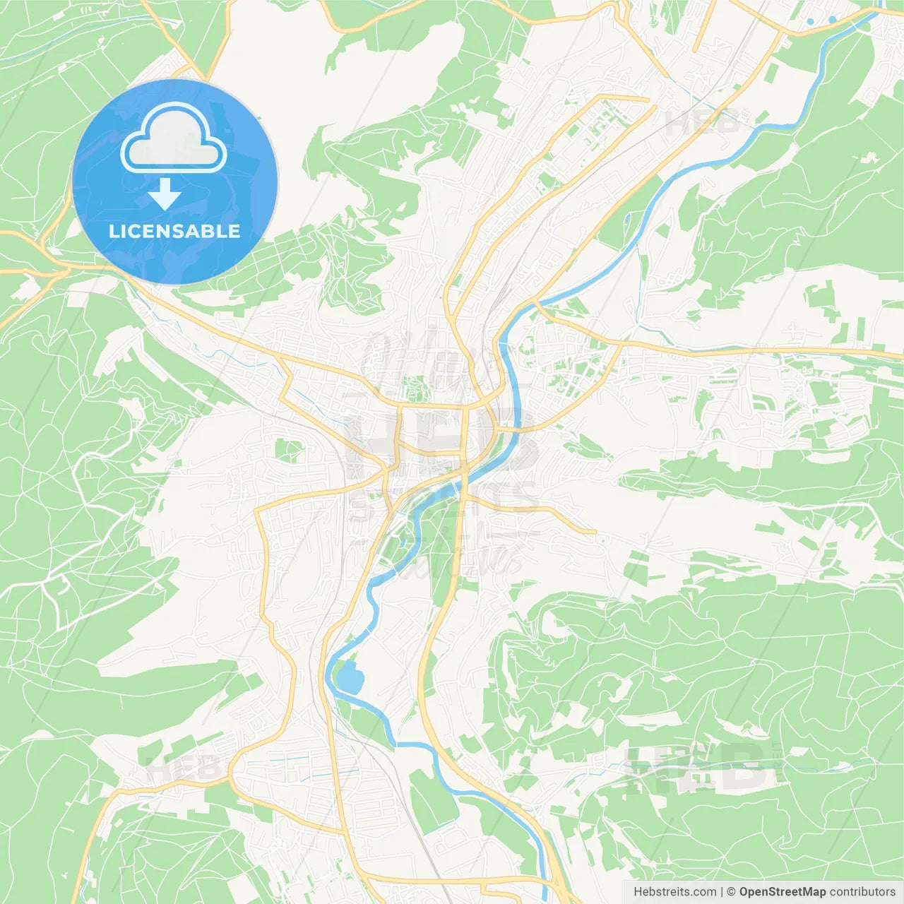 Jena, Germany Vector Map - Classic Colors