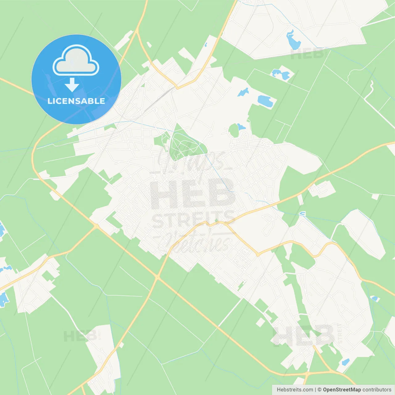 Papa, Hungary Vector Map - Classic Colors