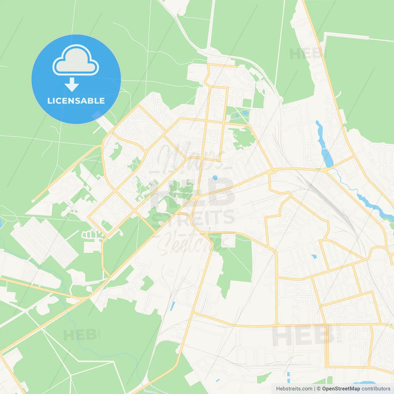 Dimitrovgrad, Russia Vector Map - Classic Colors