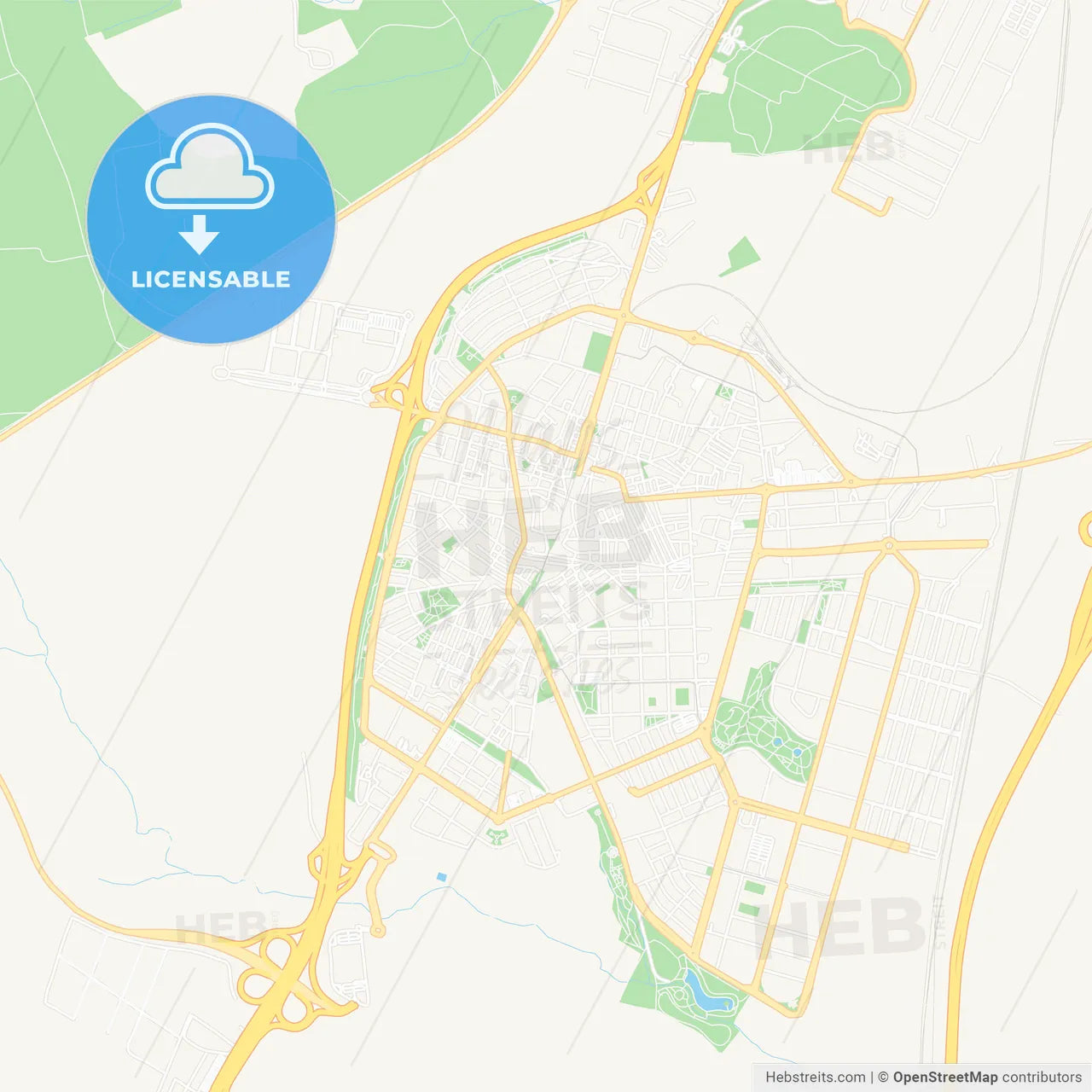 Parla, Spain Vector Map - Classic Colors