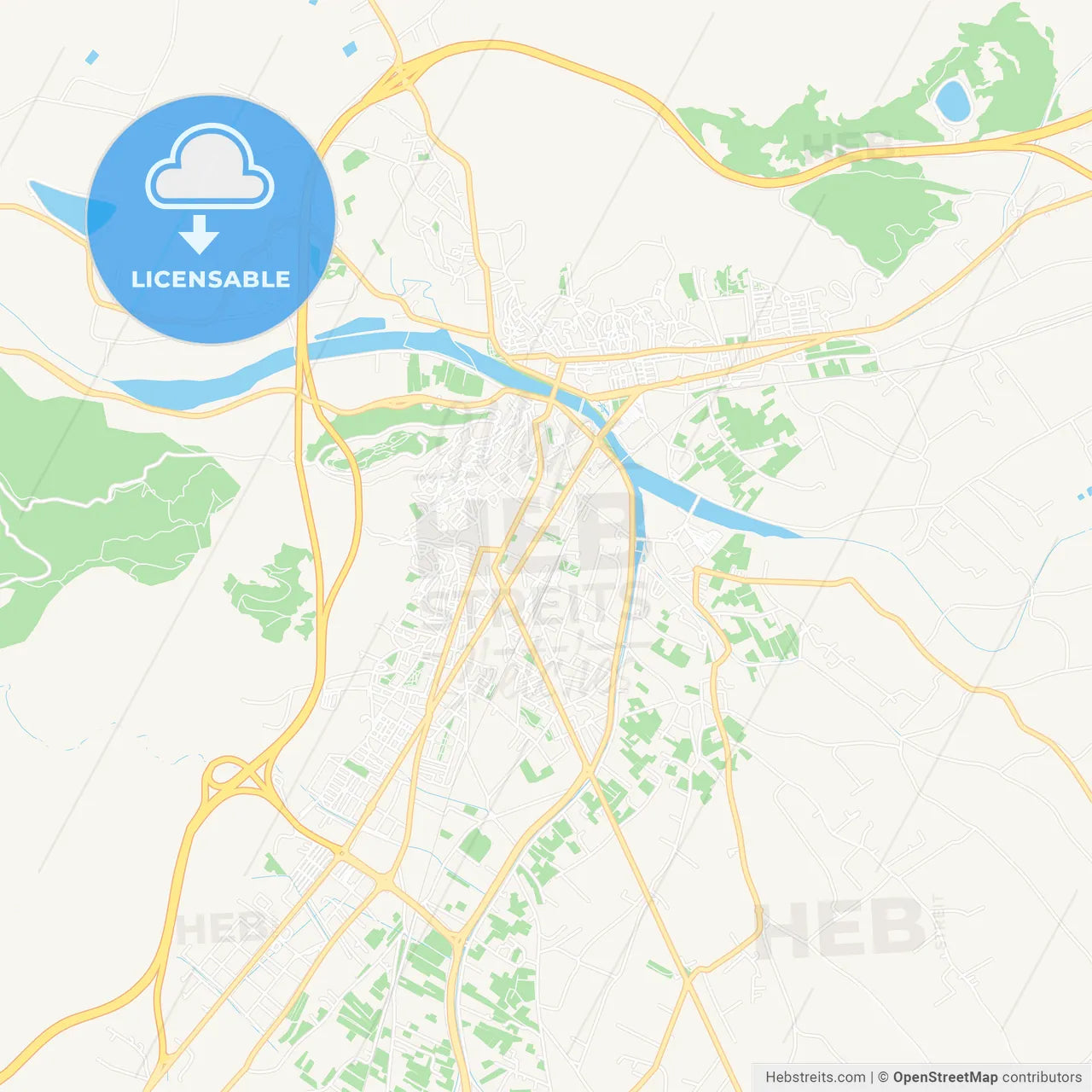 Lorca, Spain Vector Map - Classic Colors