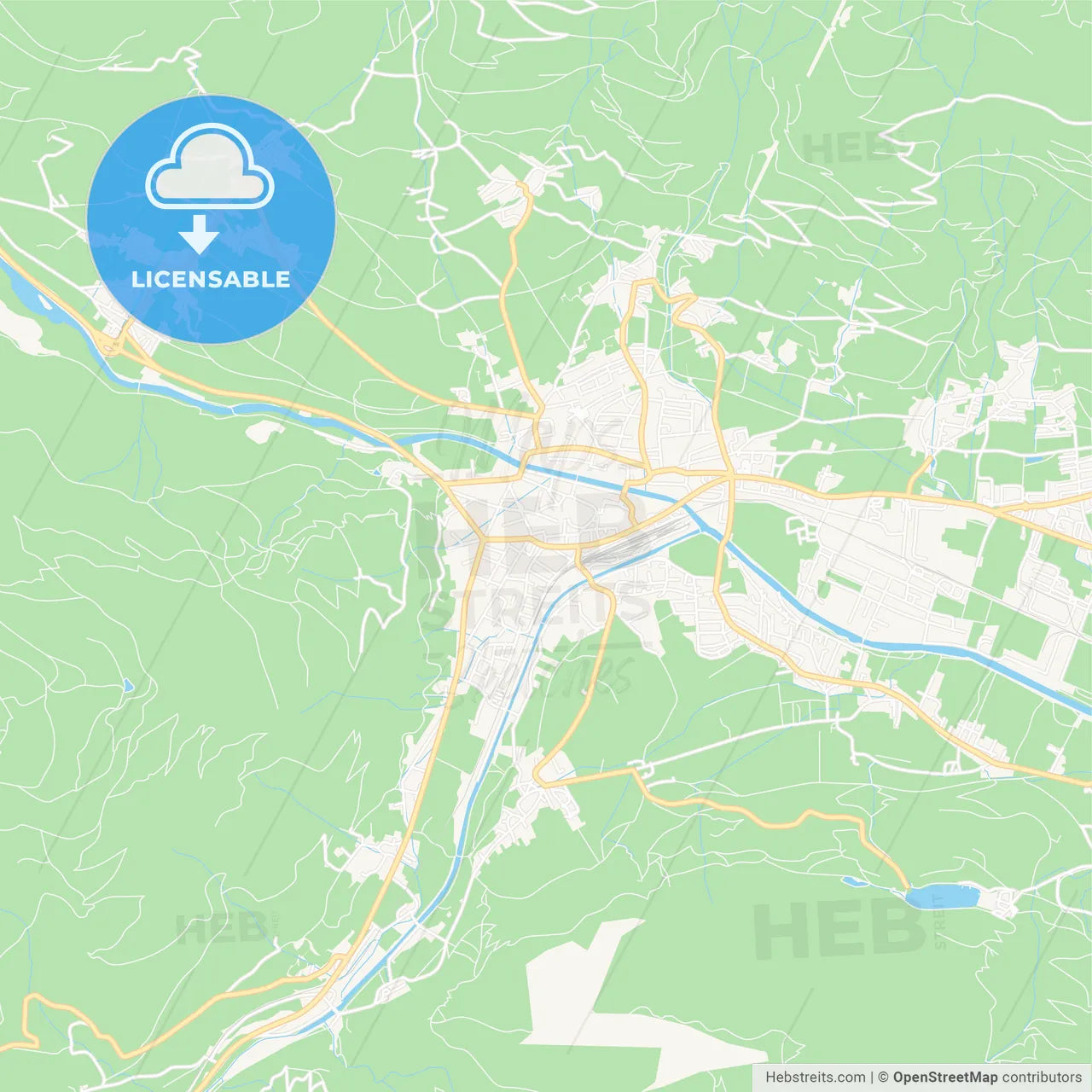 Lienz, Austria Vector Map - Classic Colors