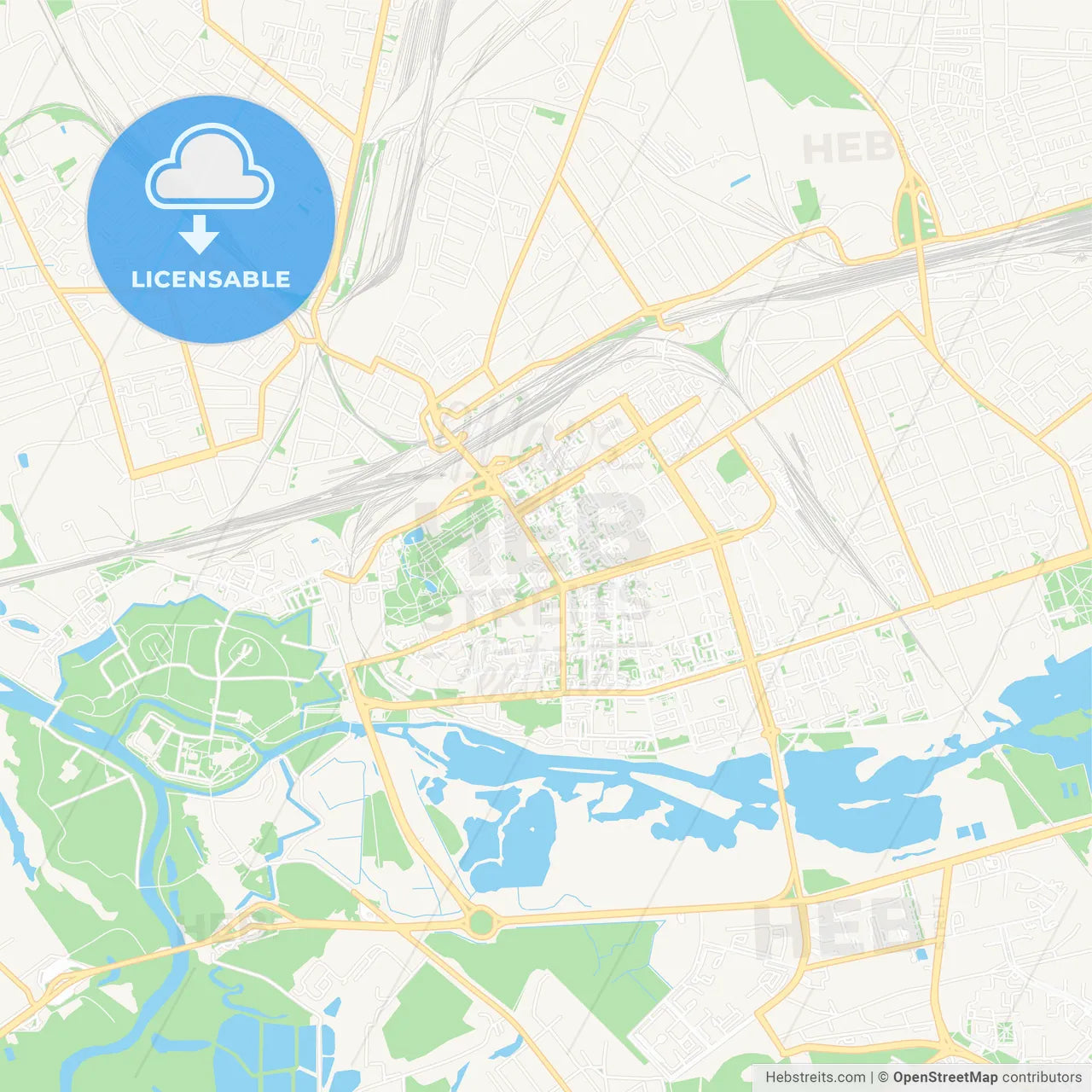 Brest, Belarus Vector Map - Classic Colors