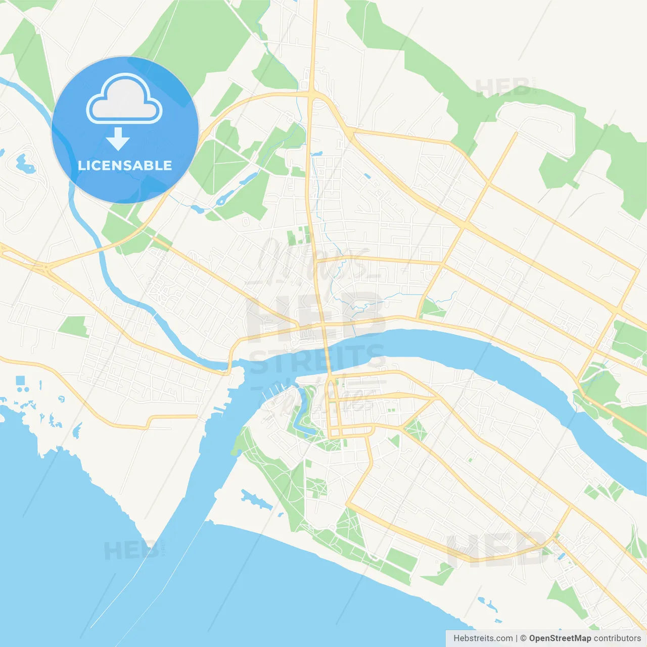 Parnu, Estonia Vector Map - Classic Colors