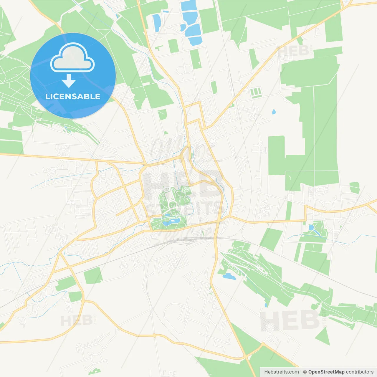 Gotha, Germany Vector Map - Classic Colors