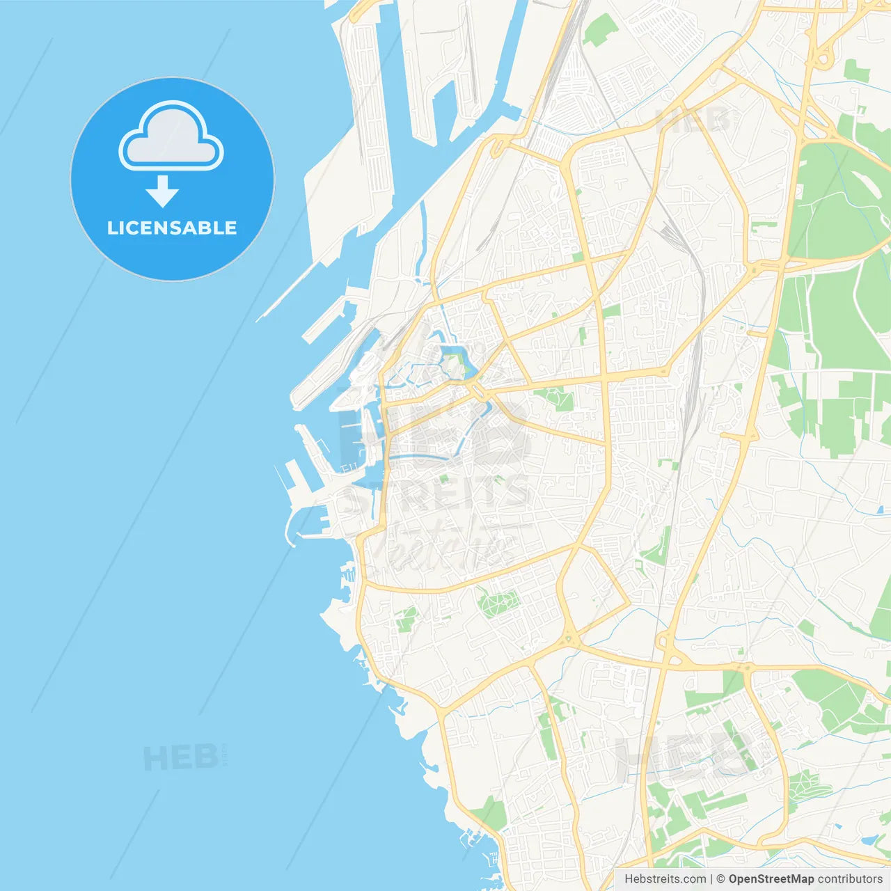 Livorno, Italy Vector Map - Classic Colors