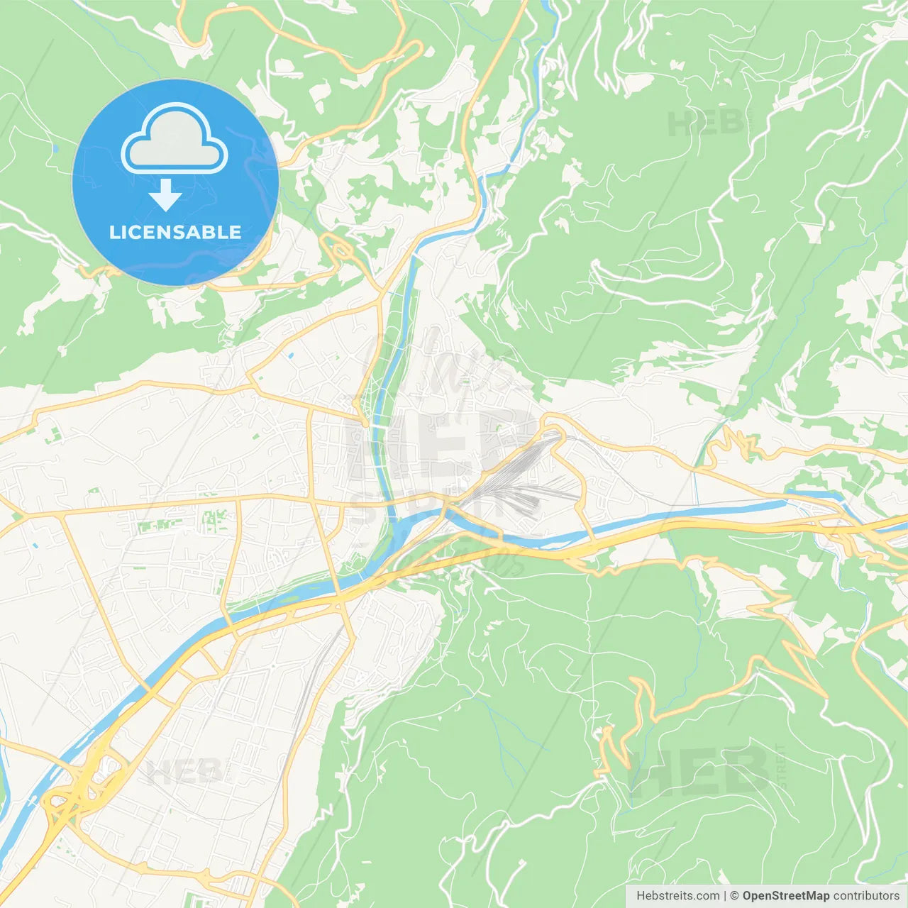 Bolzano, Italy Vector Map - Classic Colors