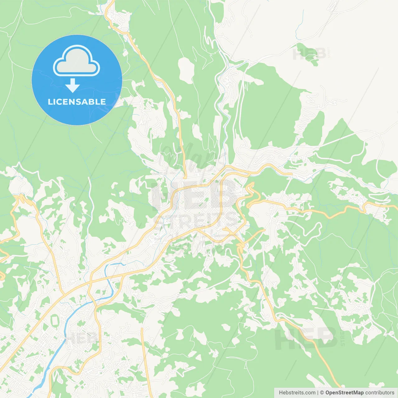 Carrara, Italy Vector Map - Classic Colors