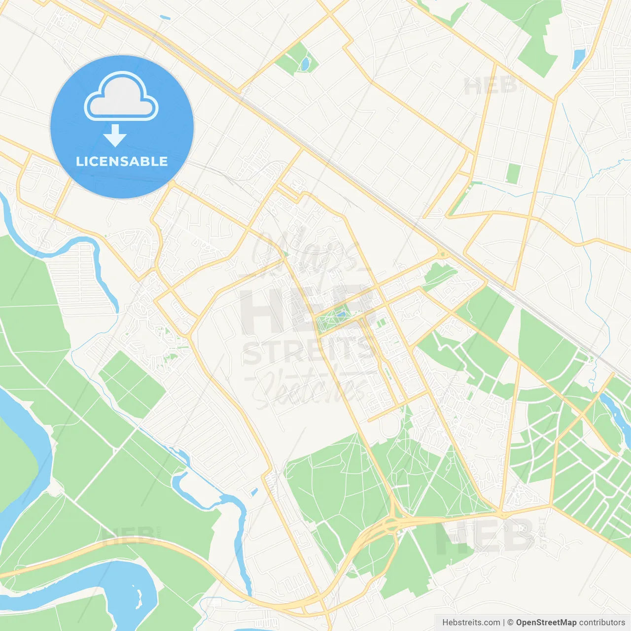 Zhukovsky, Russia Vector Map - Classic Colors