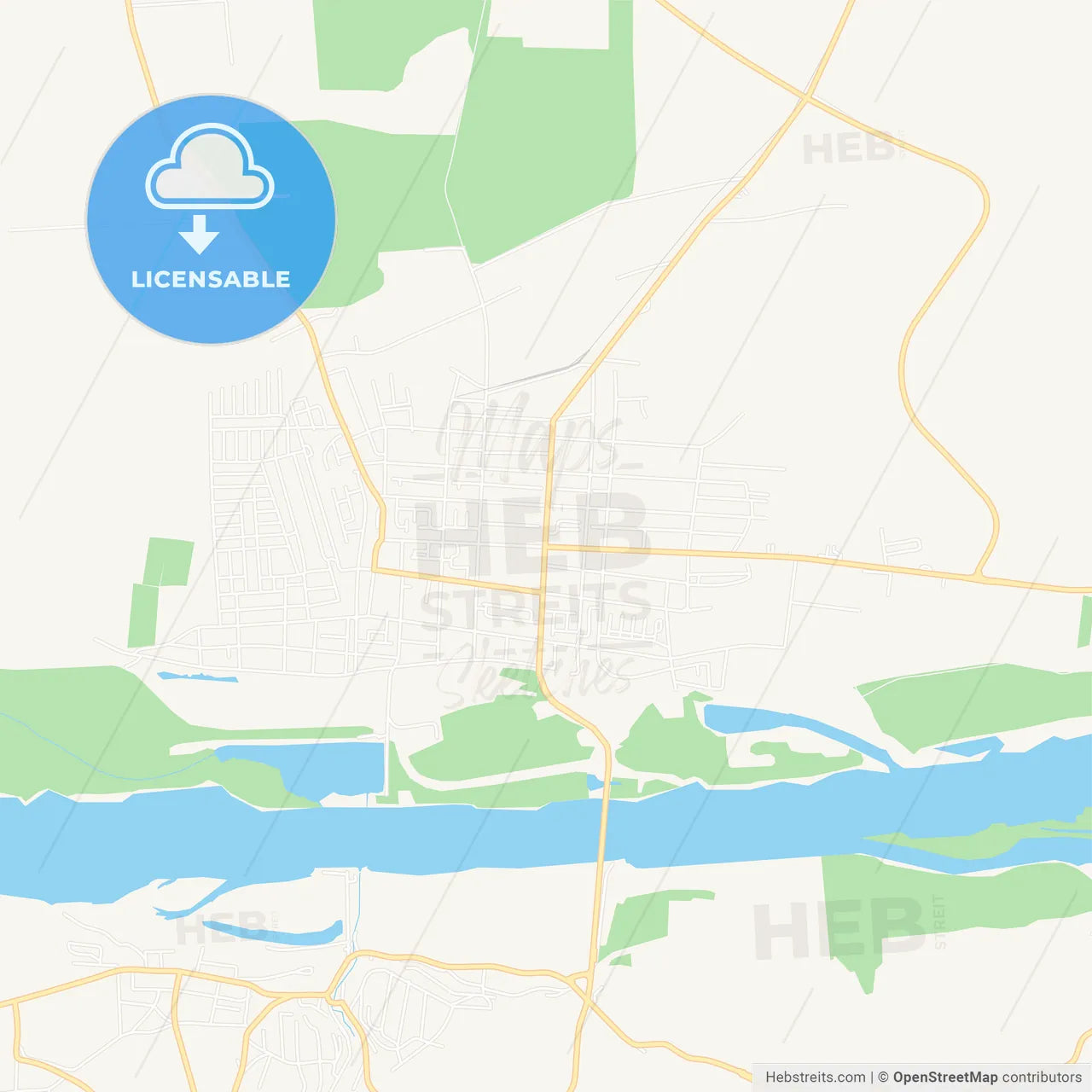 Backa Palanka, Serbia Vector Map - Classic Colors