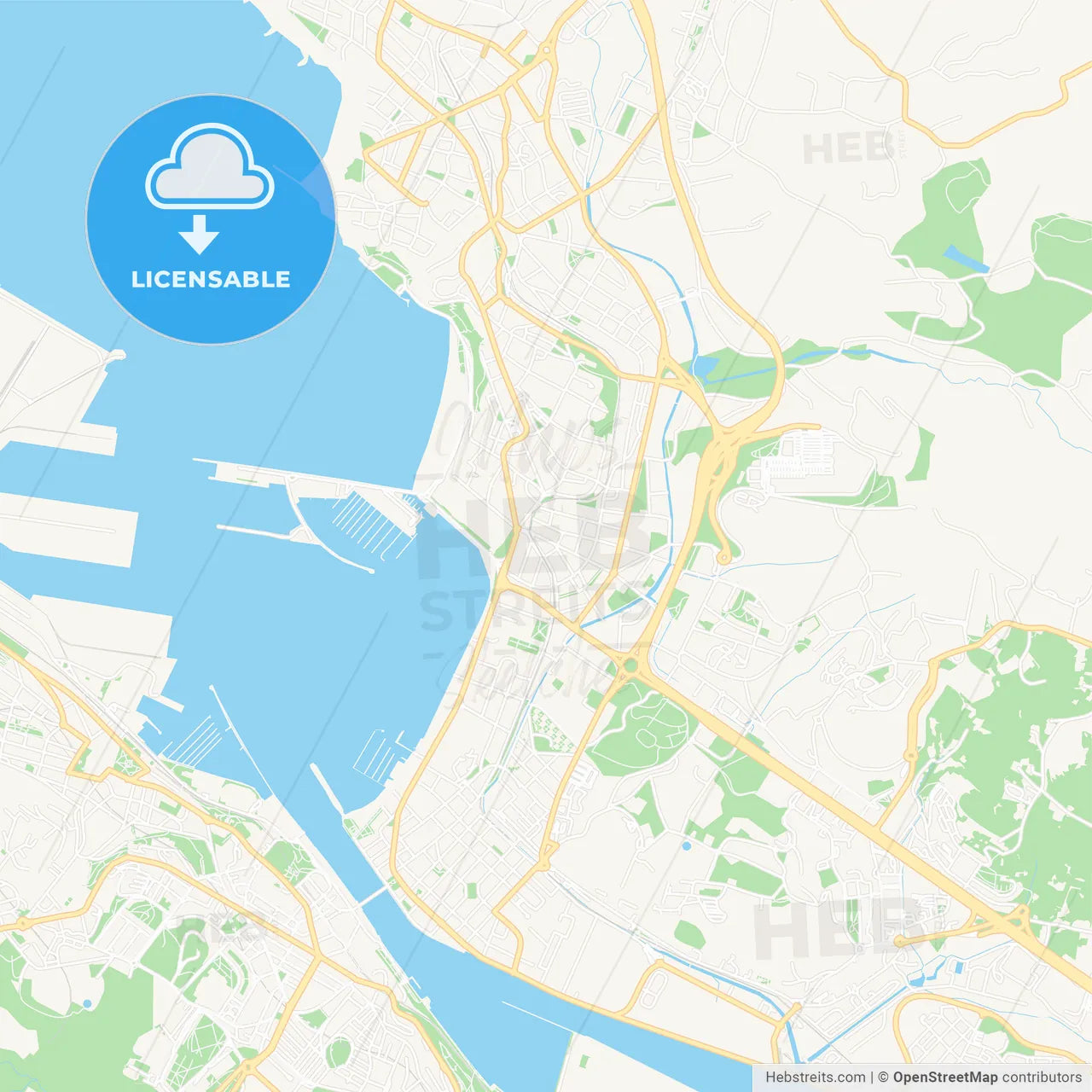 Getxo, Spain Vector Map - Classic Colors