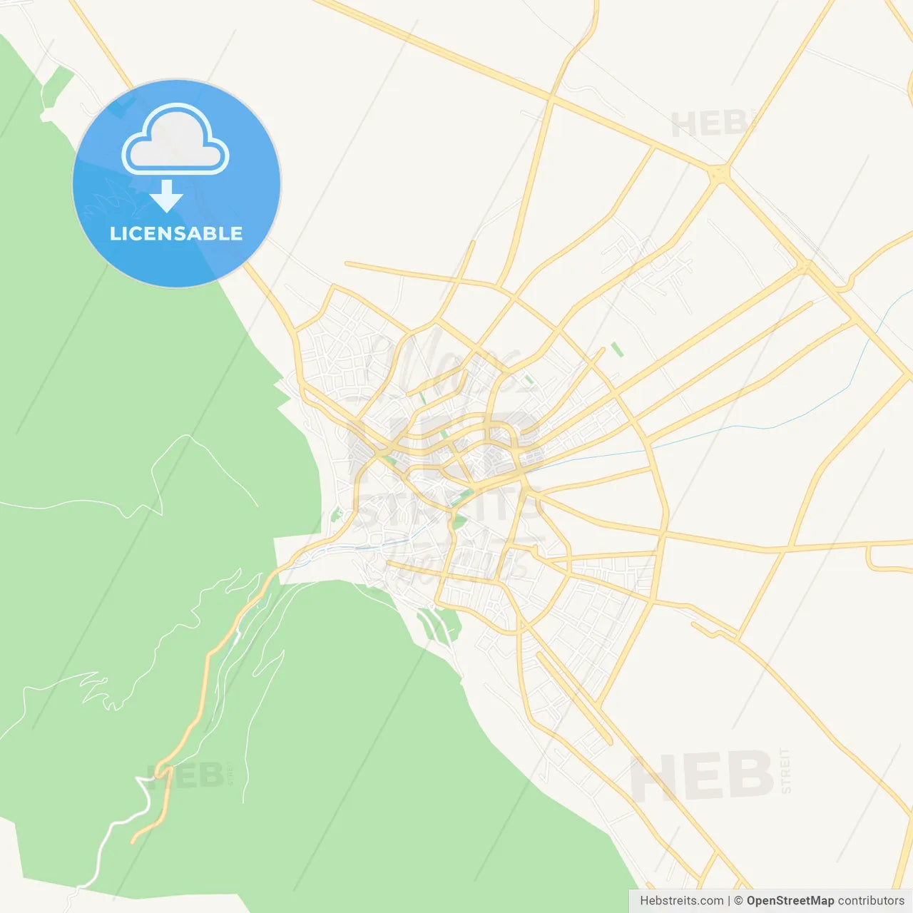 Aksehir, Turkey Vector Map - Classic Colors