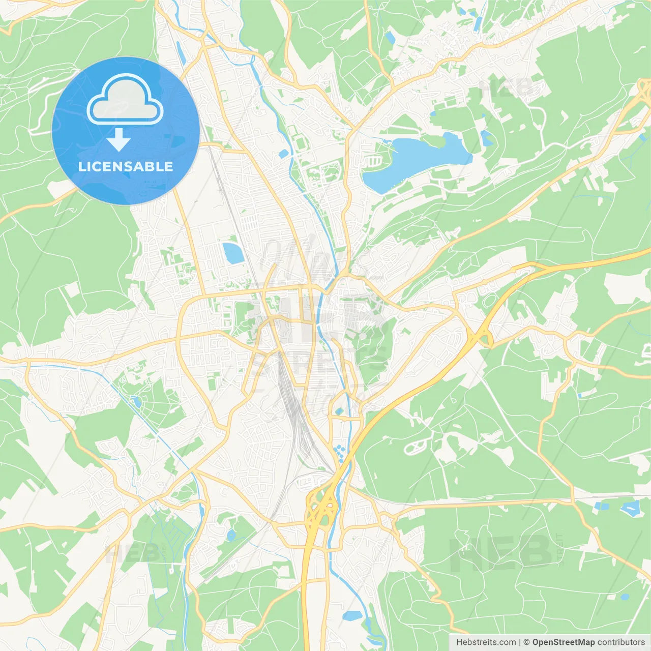 Belfort, France Vector Map - Classic Colors