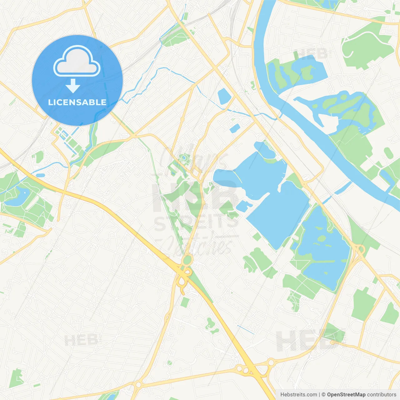 Viry-Chatillon, France Vector Map - Classic Colors