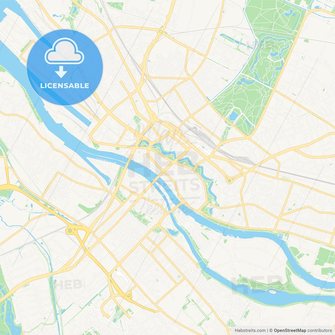 Bremen, Germany Vector Map - Classic Colors