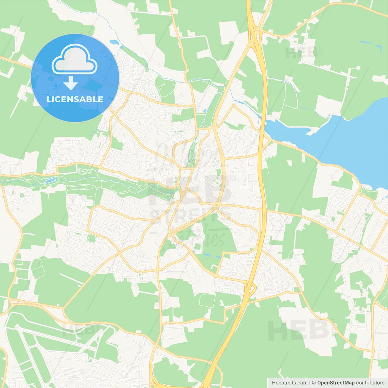 Swords, Ireland Vector Map - Classic Colors