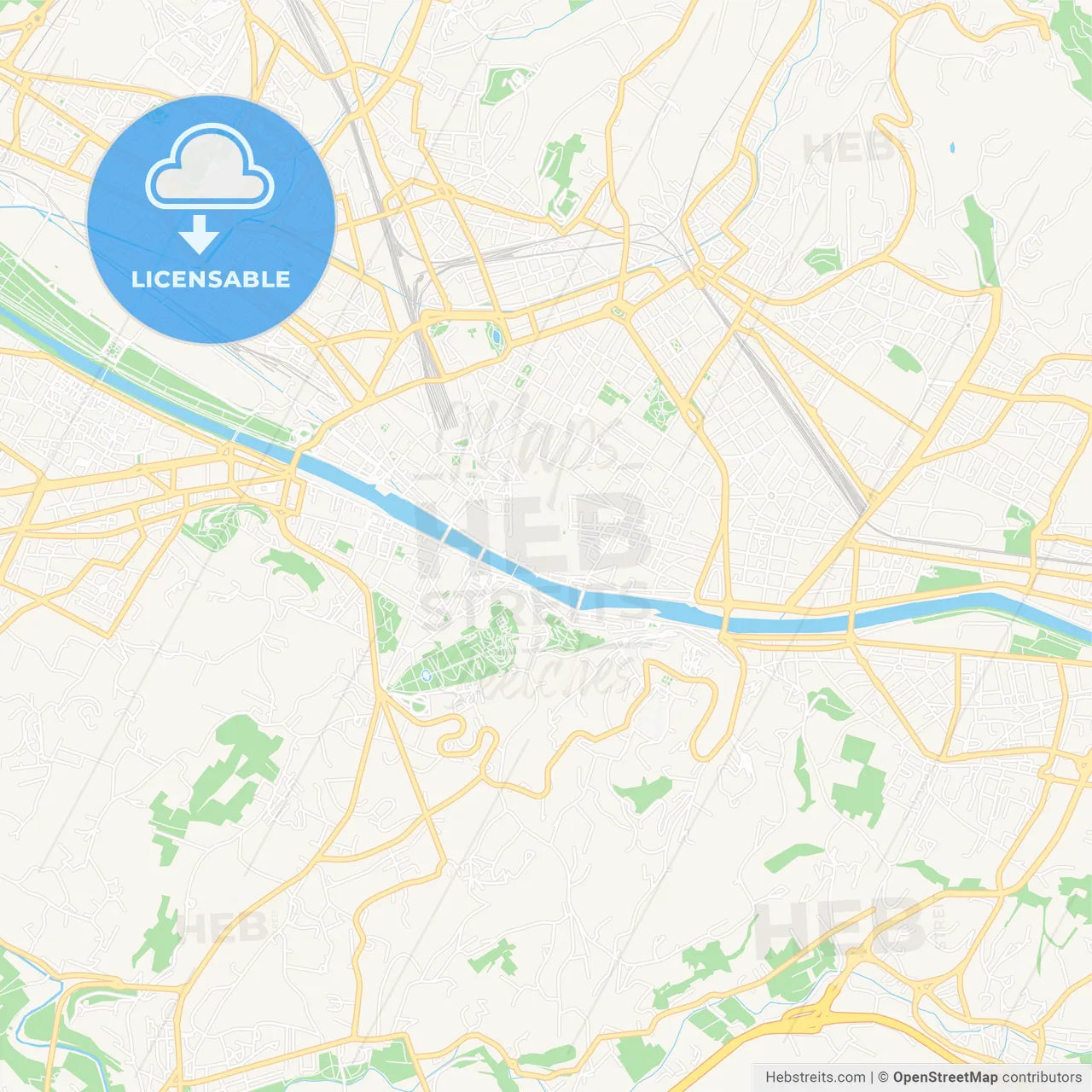 Florence, Italy Vector Map - Classic Colors