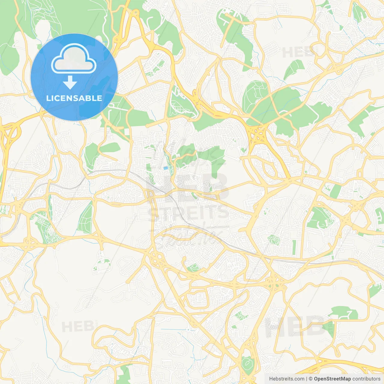 Amadora, Portugal Vector Map - Classic Colors