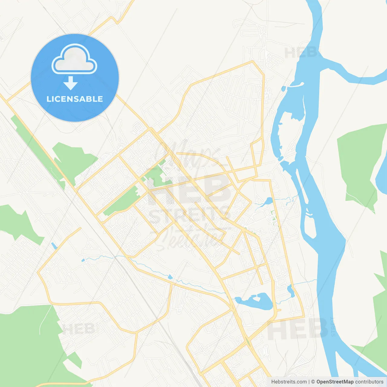 Usolye-Sibirskoye, Russia Vector Map - Classic Colors