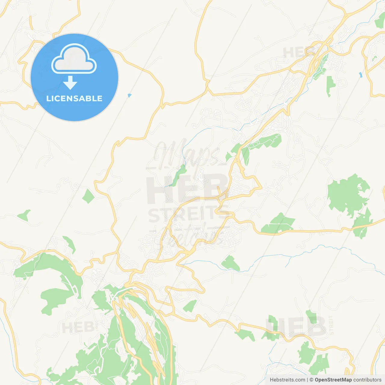 Borgo Maggiore, San Marino Vector Map - Classic Colors