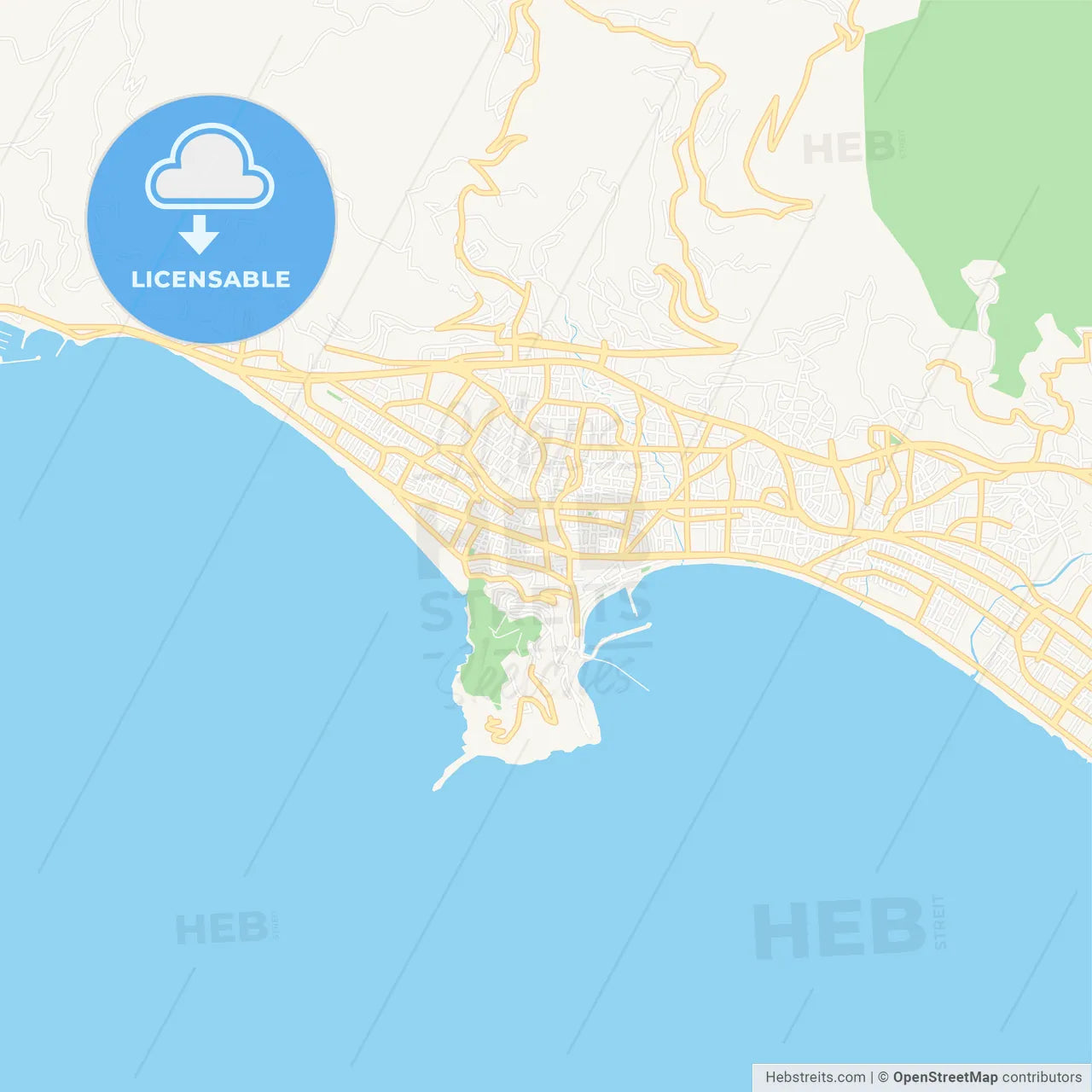 Alanya, Turkey Vector Map - Classic Colors