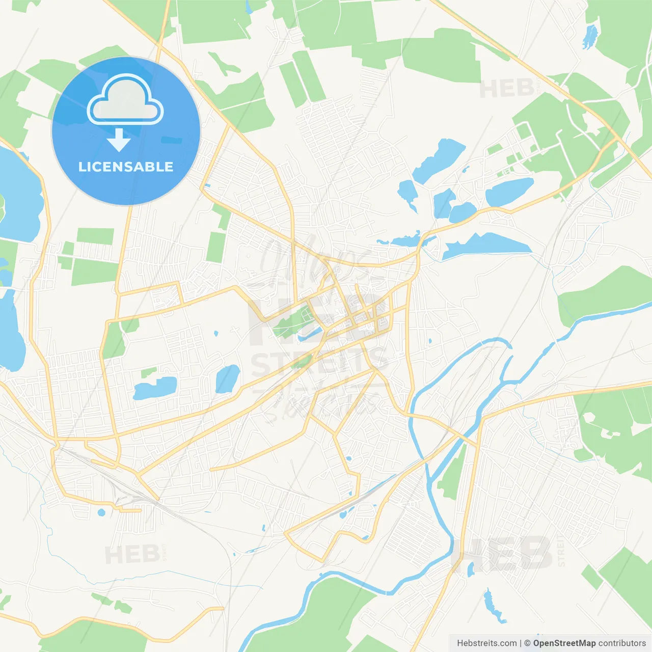 Sloviansk, Ukraine Vector Map - Classic Colors