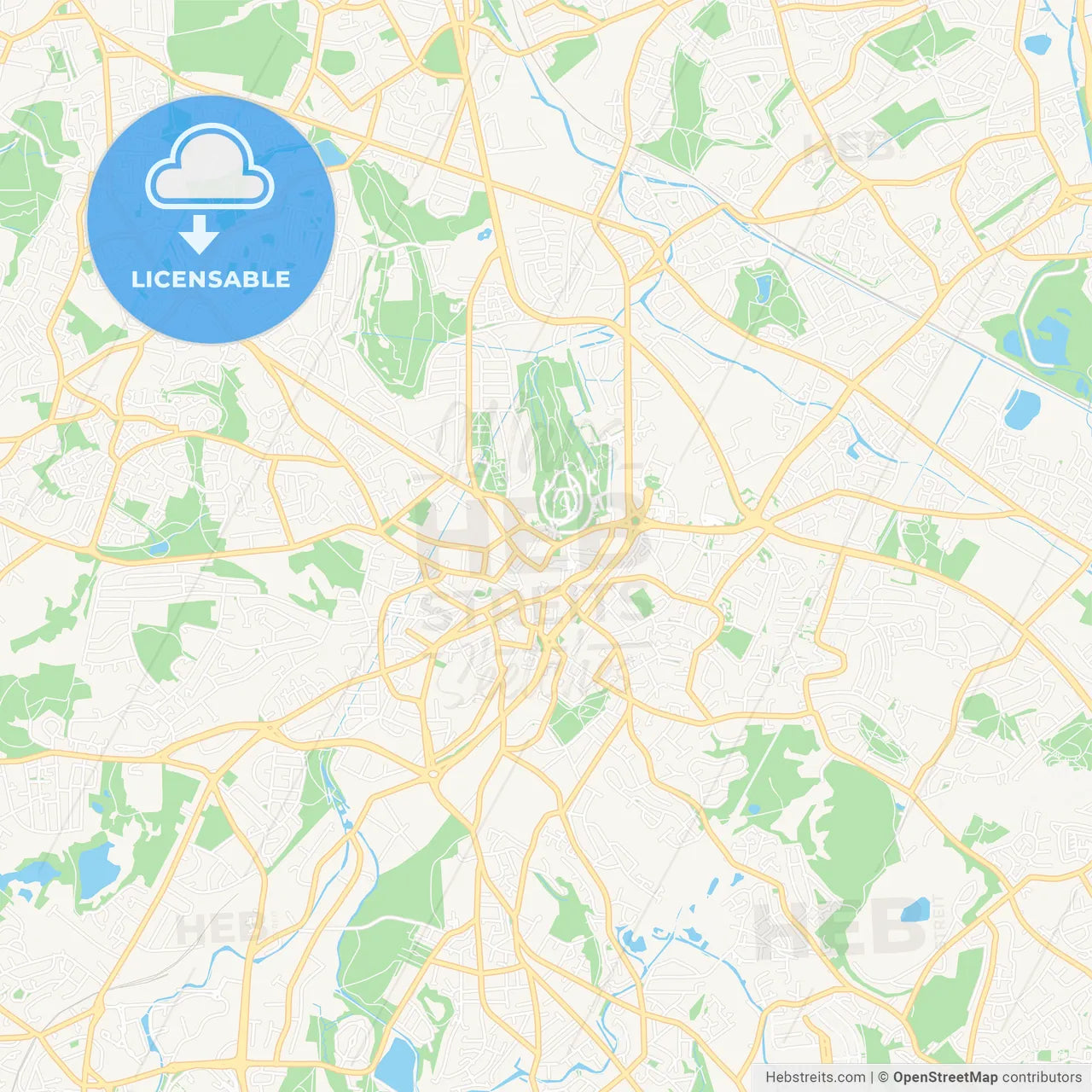 Dudley, England Vector Map - Classic Colors