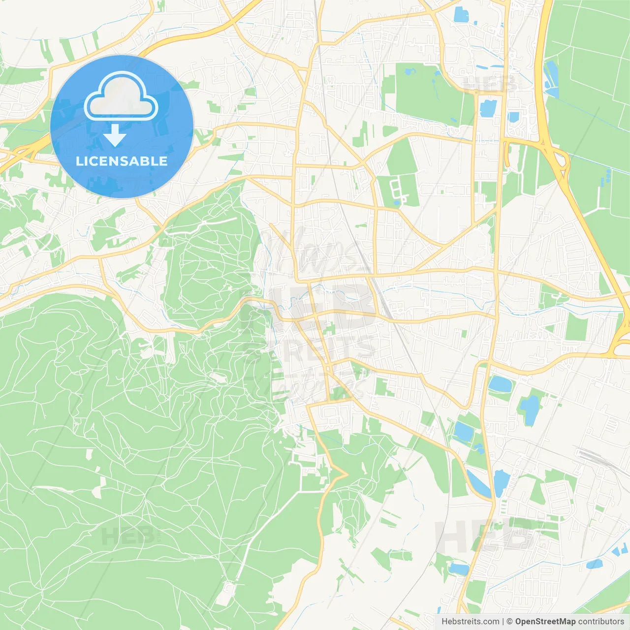 Modling, Austria Vector Map - Classic Colors