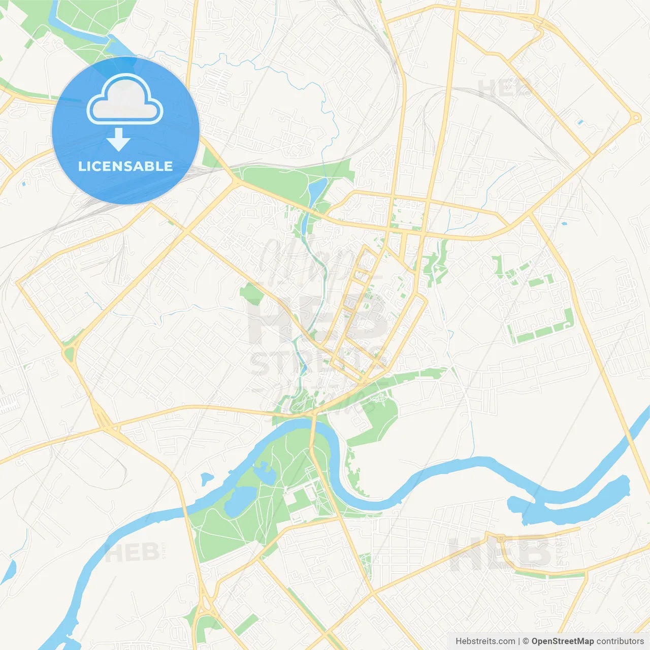 Mogilev, Belarus Vector Map - Classic Colors