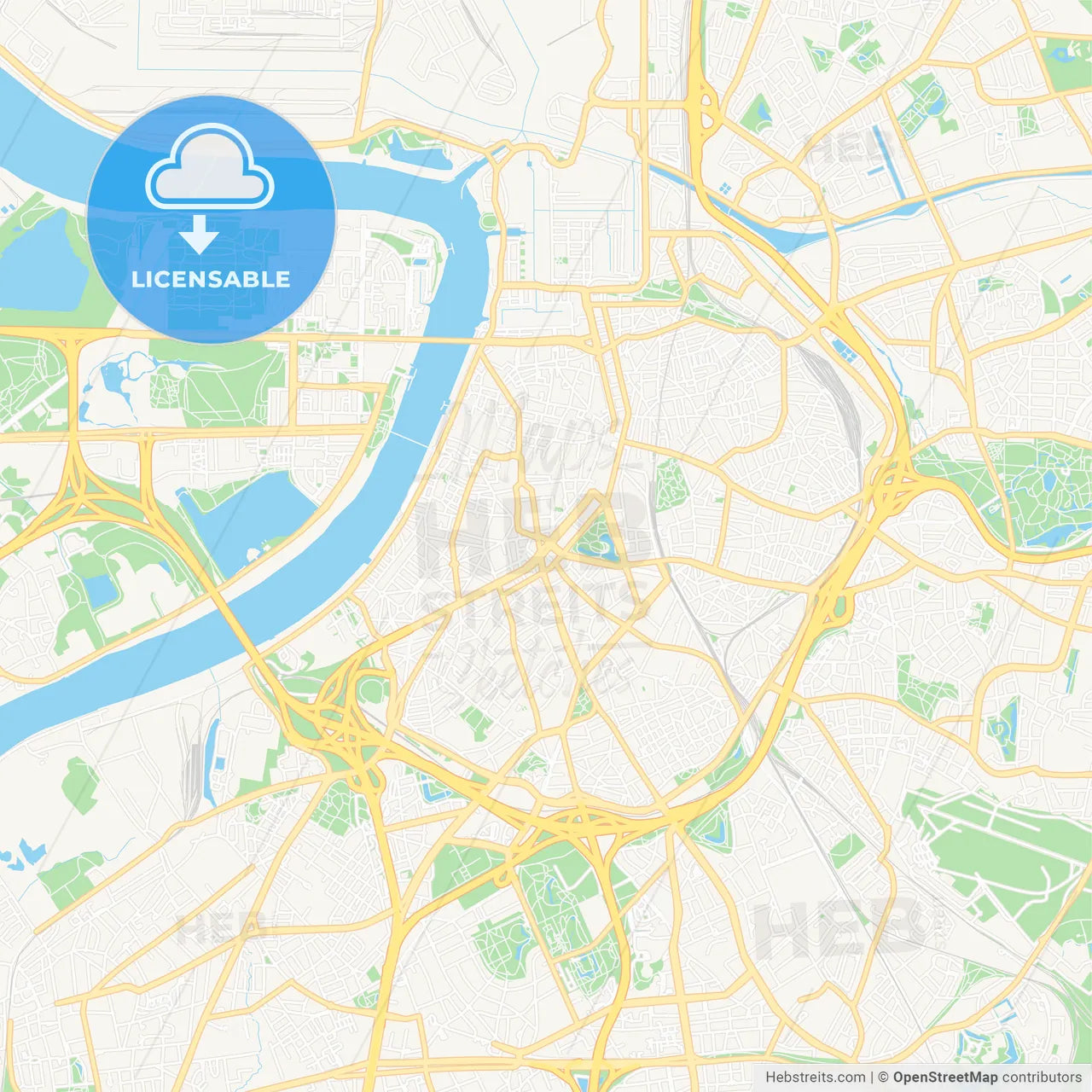 Antwerp , Belgium Vector Map - Classic Colors