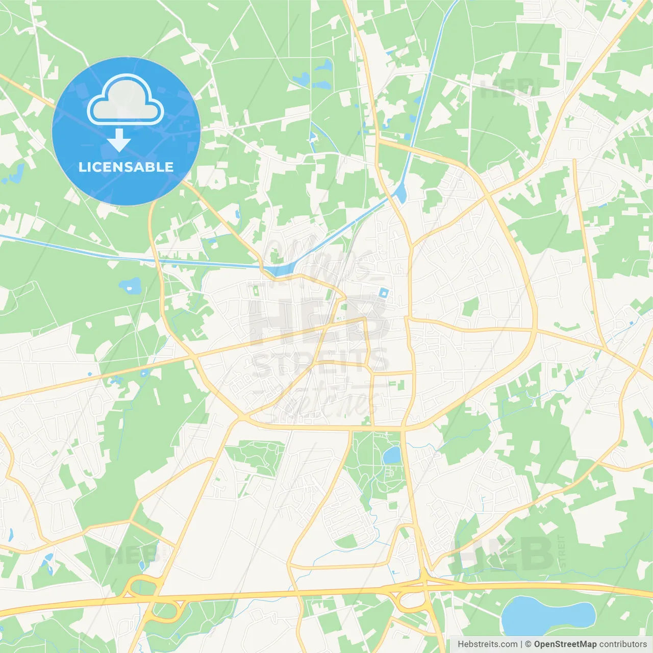 Turnhout, Belgium Vector Map - Classic Colors