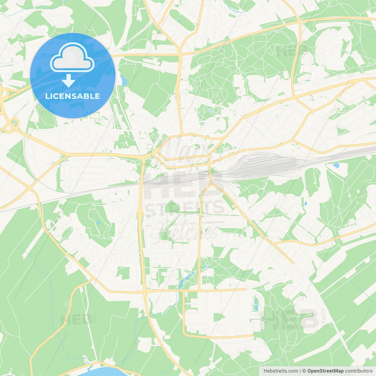 Kouvola, Finland Vector Map - Classic Colors