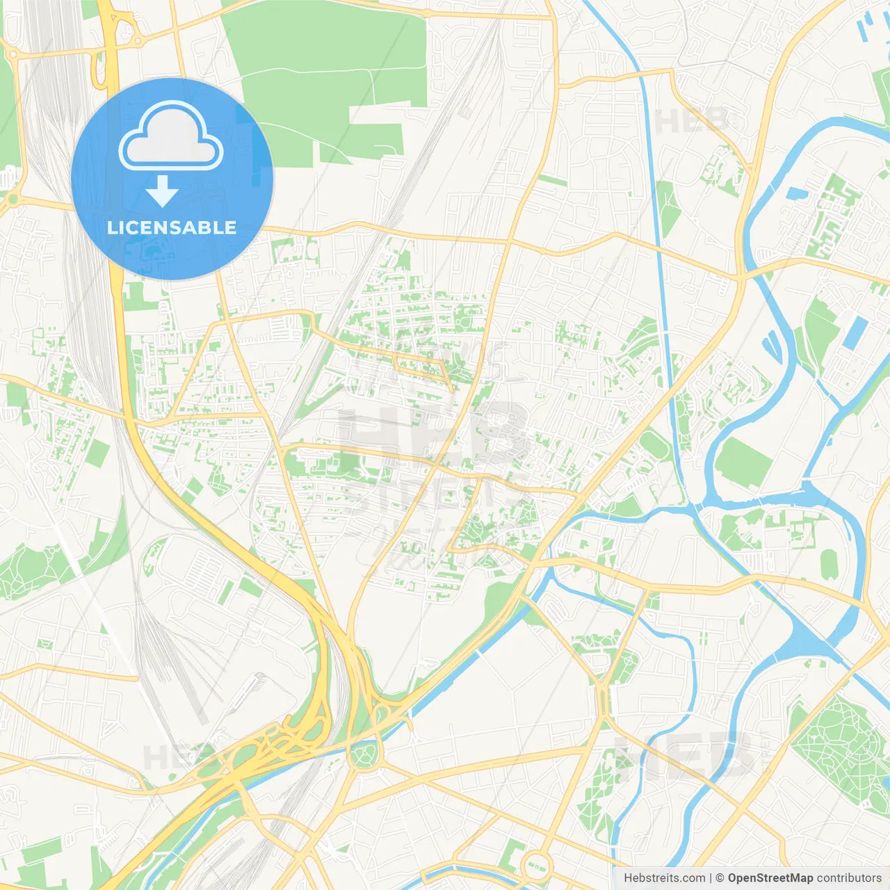 Schiltigheim, France Vector Map - Classic Colors