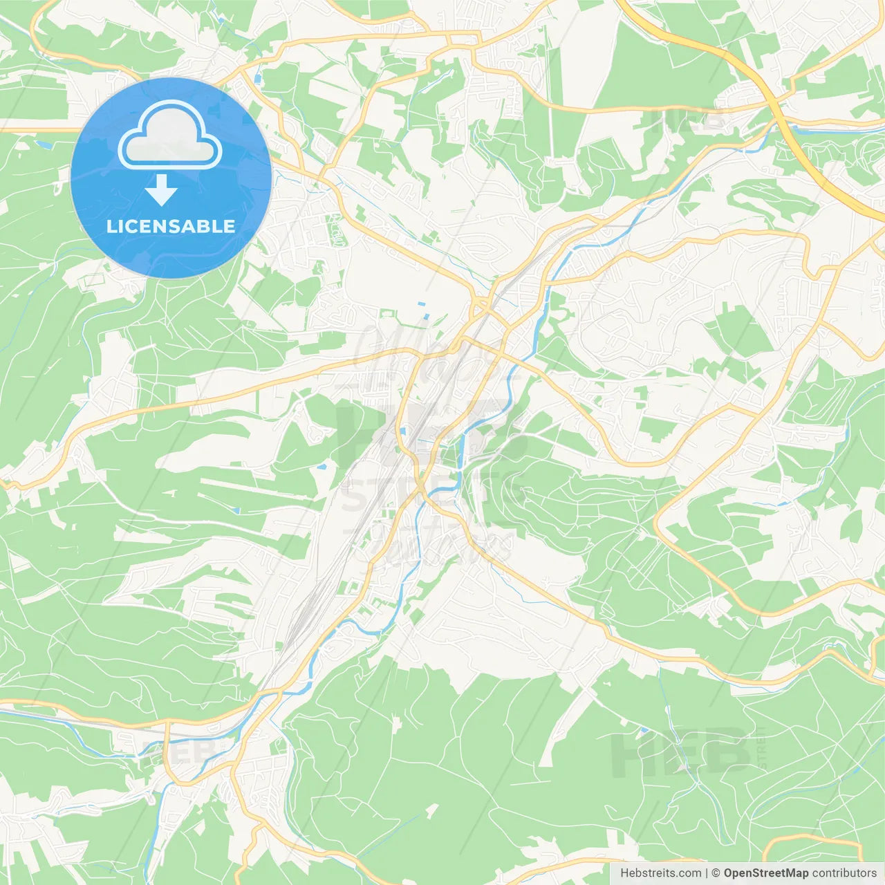 Freital, Germany Vector Map - Classic Colors