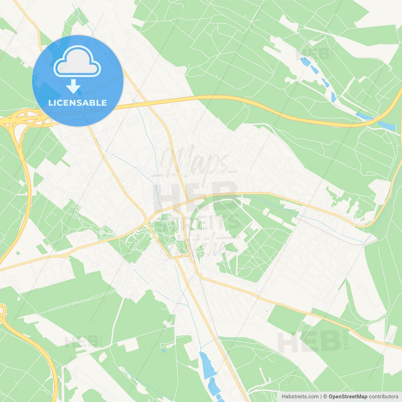 Godollo, Hungary Vector Map - Classic Colors