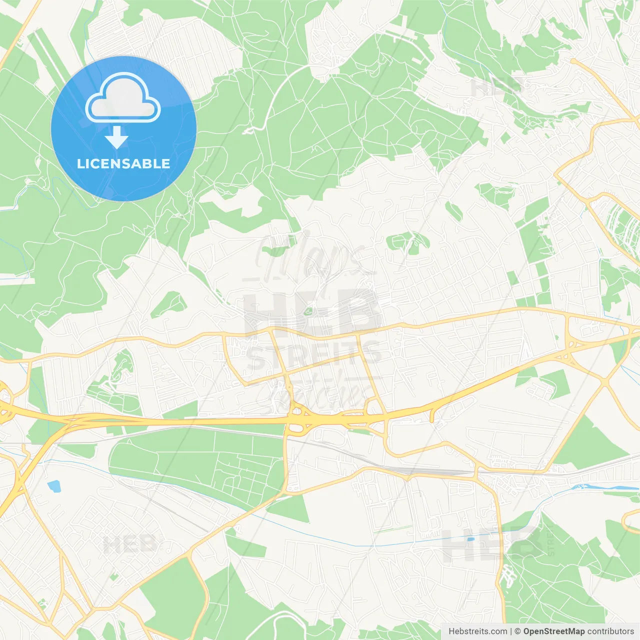 Budaors, Hungary Vector Map - Classic Colors