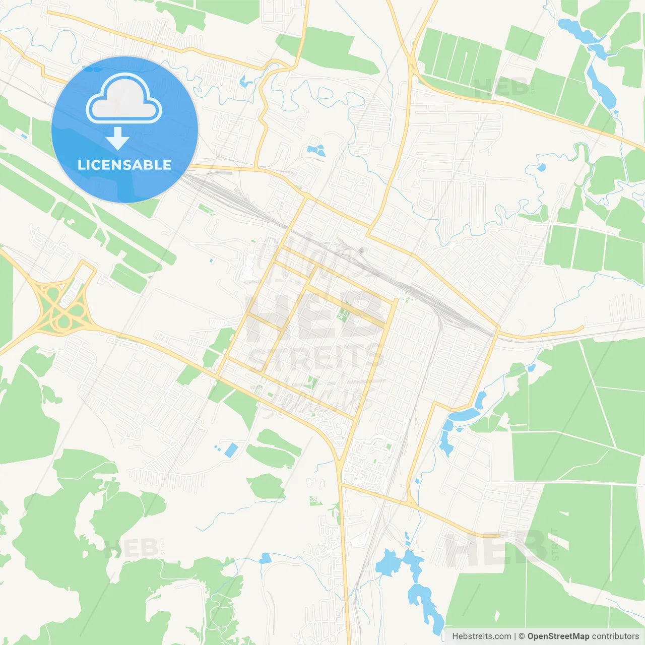 Mineralnye Vody, Russia Vector Map - Classic Colors